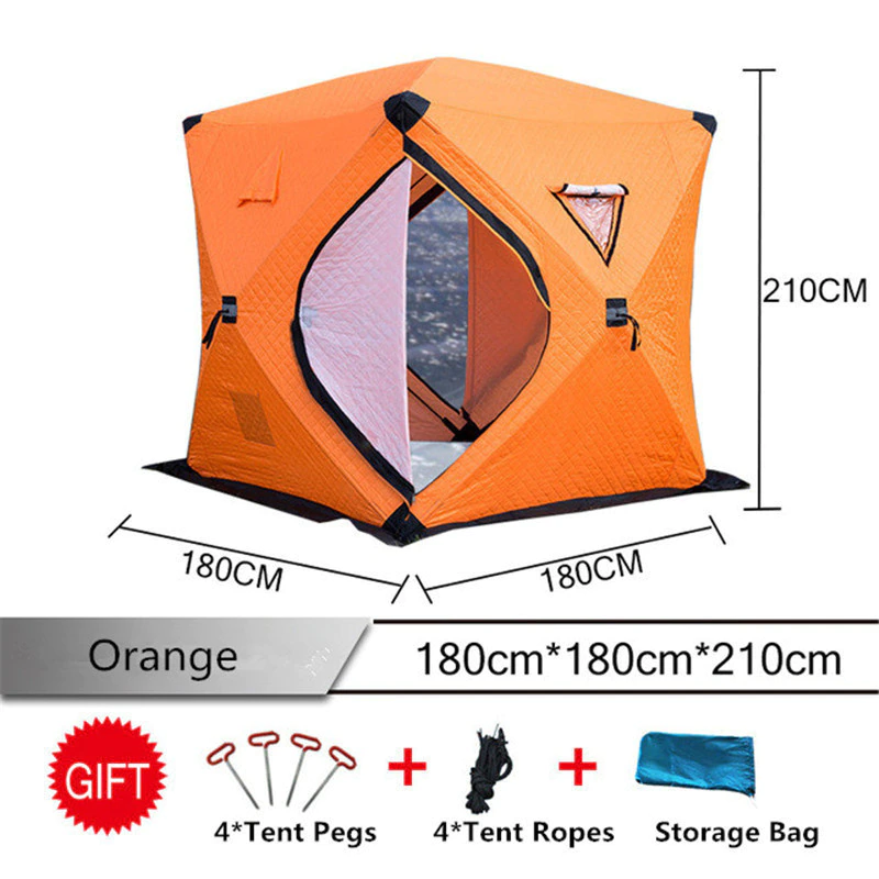 Cheap Goat Tents Outdoor Winter Fishing Tent Warm Cotton Ice Fishing Tent Thickened Camping Shelter House Sauna Tent 1.8*1.8*2.1m 2Door 3 4Person Tents 